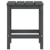 Patio Adirondack Chair with Footstool & Table HDPE Anthracite