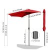 10 Ft Half Umbrella AL/red