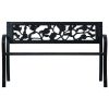 Patio Bench 49.2" Black Steel
