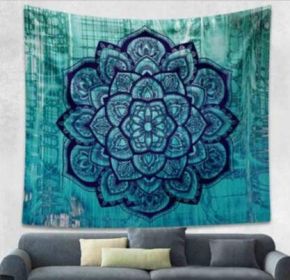 Indian Mandala Tapestry Green Blue Flower Beautiful Wall Art Tapestry 210x150cm Bedspread Beach Towel Yoga Blanket Table Cloth (Option: A-148x210)