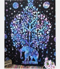 Stamp Bohemia Beach Blanket Mural (Option: Blue-150x100cm thick)