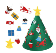 Felt cloth to decorate the Christmas tree (Option: Cylinder Christmas2PC)