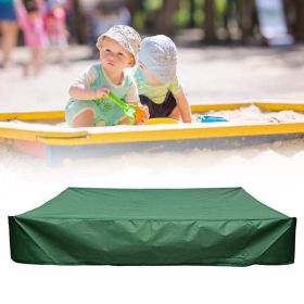 Sandbox Cover, Square Protective Cover for Sand and Toys Away from Dust and Rain, Sandbox Canopy with Drawstring (Color: Green, size: 120*120cm)