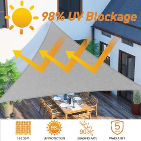 Artpuch Custom Size Sky Blue Sun Shade Sail Triangle Canopy 185 GSM Durable Fabric UV Block Awning for Outdoor Patio Garden Backyard (Customized Avail (Color: Sky Blue, size: 22X25X25)