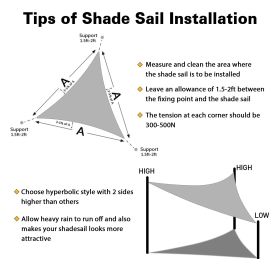Artpuch Custom Size Turquoise Sun Shade Sail Triangle Canopy 185 GSM Durable Fabric UV Block Awning for Outdoor Patio Garden Backyard (Customized Avai (Color: Turquoise, size: 08X14X14)