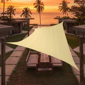 Artpuch Custom Size Beige Sun Shade Sail Triangle Canopy 185 GSM Durable Fabric UV Block Awning for Outdoor Patio Garden Backyard (Customized Availabl (Color: Beige, size: 14'X25')