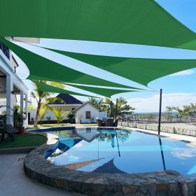 Artpuch Custom Size Dark Green Sun Shade Sail Triangle Canopy 185 GSM Durable Fabric UV Block Awning for Outdoor Patio Garden Backyard (Customized Ava (Color: Dark Green, size: 05x07x08.6)
