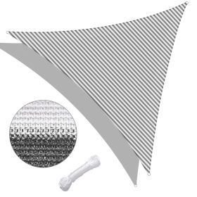 28' x 28' x 28' Triangle Sun Shade Sail/ Gray+White (Color: As Picture)