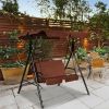 2 Person Weather Resistant Canopy Swing for Porch Garden Backyard Lawn
