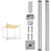 8ft Sun Sail Pole Post Silver